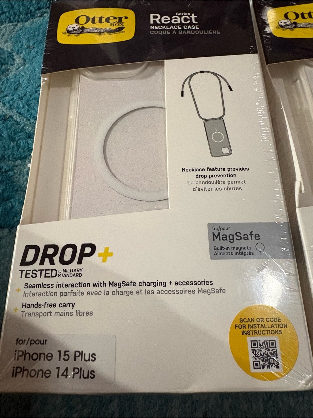 2 OtterBox React Series MagSafe Necklace Case – White (iPhone 15 Plus / 14 Plus) - Picture 2 of 4